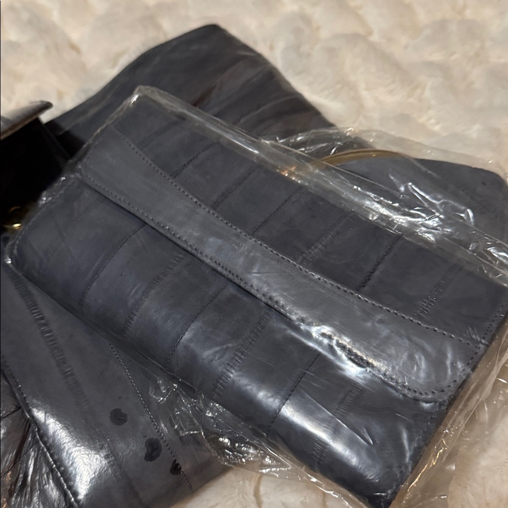 Vintage Eel skin Clutch and Wallet Set - Picture 3 of 5